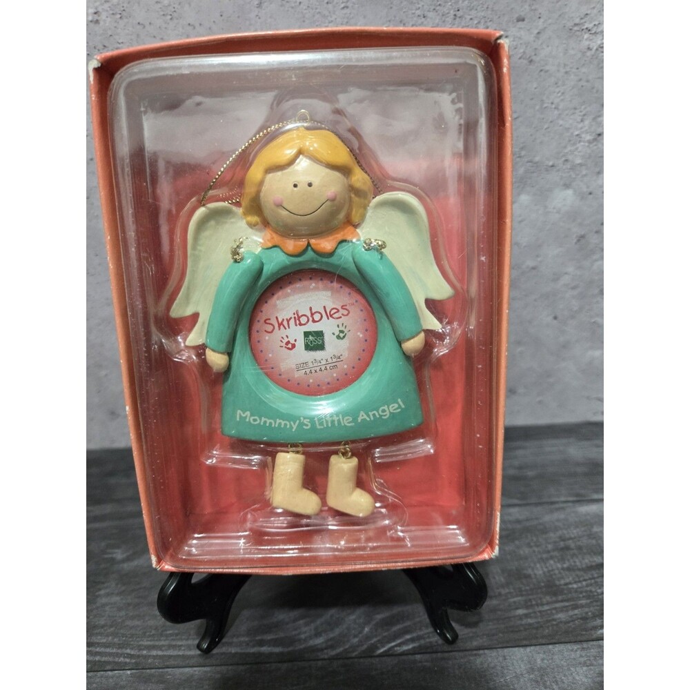 Russ Skribbles  Mommies Little Angel Ornament Frame Vintage Resin